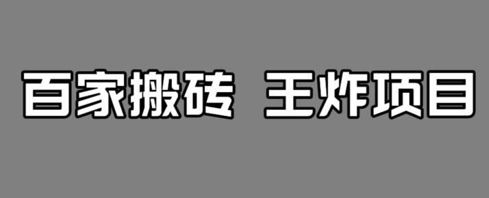 百家最新搬运玩法，单号月入5000+【揭秘】-第一精品资源库