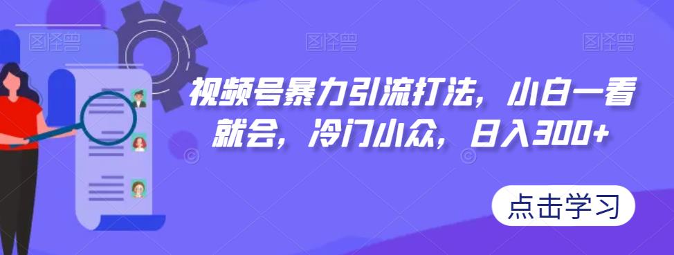 视频号暴力引流打法，小白一看就会，冷门小众，日入300+【揭秘】-第一精品资源库