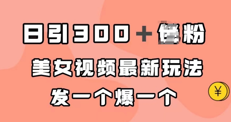 日引300＋男粉，美女视频最新玩法，发一个爆一个【揭秘】-第一精品资源库