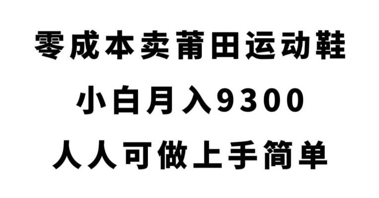 零成本卖莆田运动鞋，小白月入9300，人人可做上手简单【揭秘】-第一精品资源库