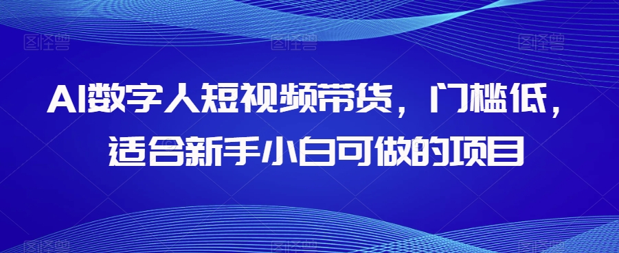 AI数字人短视频带货，门槛低，适合新手小白可做的项目-第一精品资源库