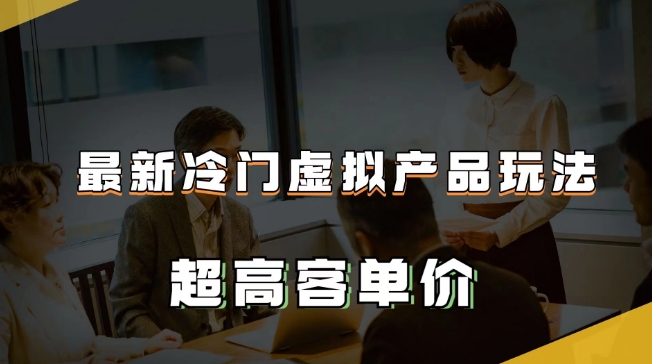 最新冷门虚拟产品玩法，超高客单价，月入2-3万＋【揭秘】-第一精品资源库