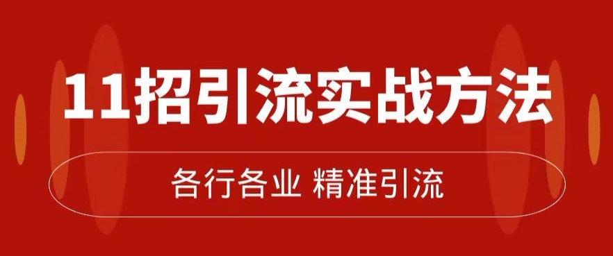 精准引流术：11招引流实战方法，让你私域流量加到爆（11节课完整)-第一精品资源库