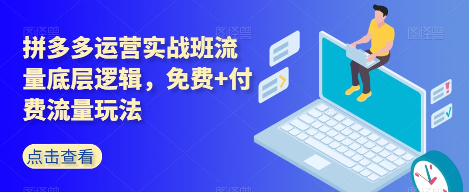 拼多多运营实战班流量底层逻辑，免费+付费流量玩法-第一精品资源库