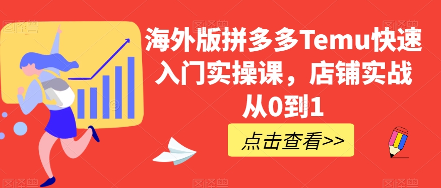 海外版拼多多Temu快速入门实操课，店铺实战从0到1-第一精品资源库