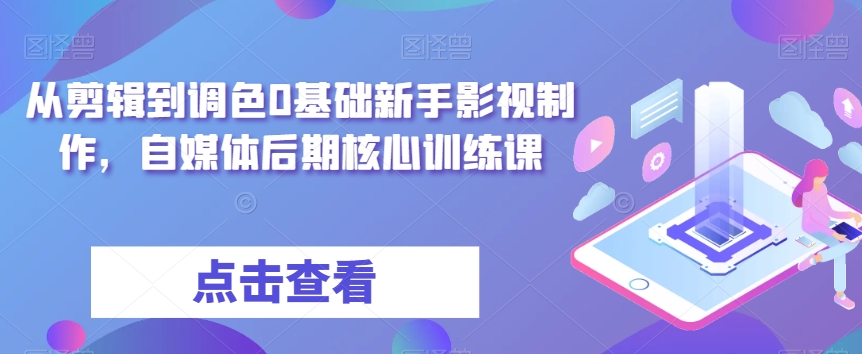 从剪辑到调色0基础新手影视制作，自媒体后期核心训练课-第一精品资源库
