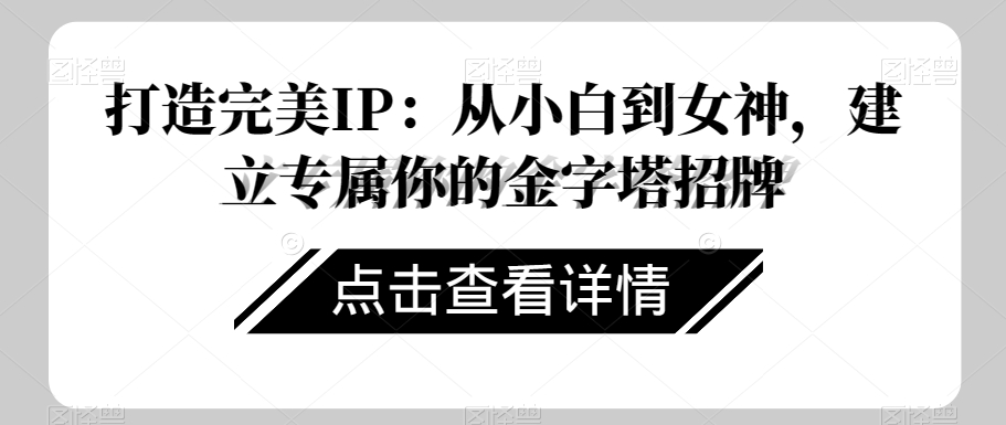 打造完美IP：从小白到女神，建立专属你的金字塔招牌-第一精品资源库