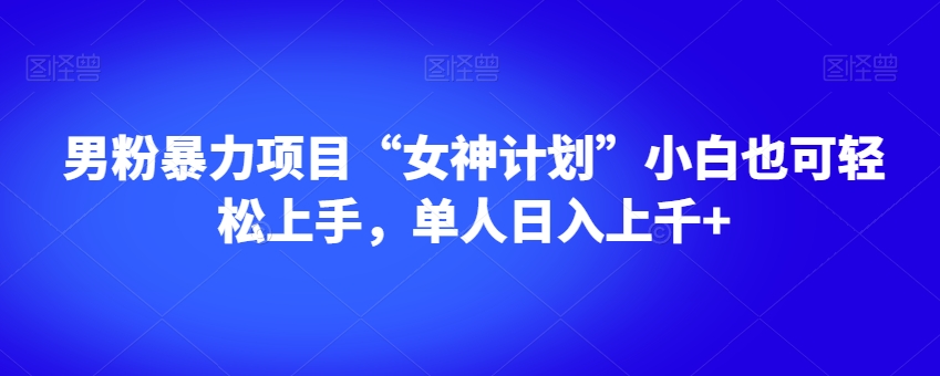 男粉暴力项目“女神计划”小白也可轻松上手，单人日入上千+【揭秘】-第一精品资源库