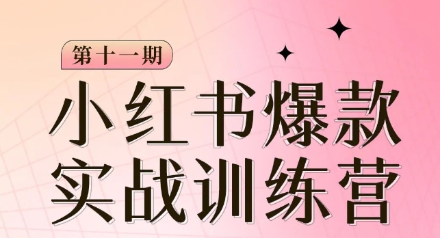 小红书博主爆款训练营第11期，手把手教你从0-1做小红书，从定位到起号到变现-第一精品资源库