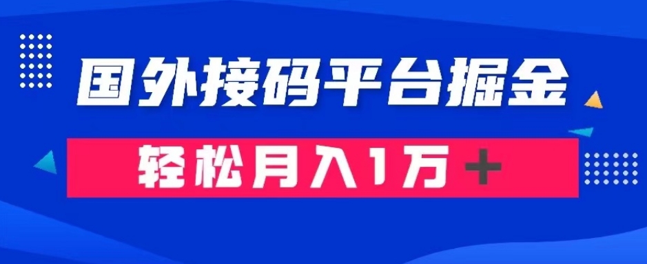 通过国外接码平台掘金：成本1.3，利润10＋，轻松月入1万＋【揭秘】-第一精品资源库