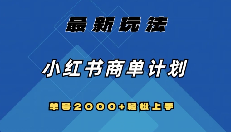 全网首发，小红书商单计划最新玩法，单号2000+可扩大可复制【揭秘】-第一精品资源库