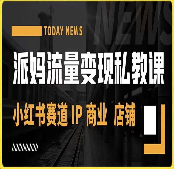 派妈流量变现私教课，小红书赛道IP  商业  店铺 -第一精品资源库