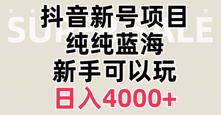 抖音蓝海赛道，必须是新账号，日入4000+【揭秘】-第一精品资源库