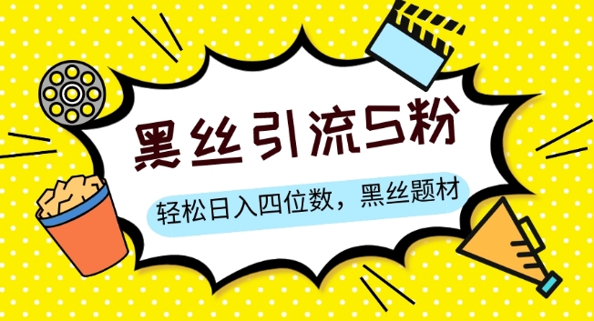S粉变现，轻松日入四位数，黑丝题材+情感话术【揭秘】-第一精品资源库