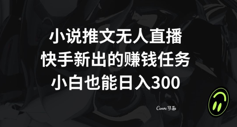 小说推文无人直播，快手新出的赚钱任务，小白也能日入300+【揭秘】-第一精品资源库