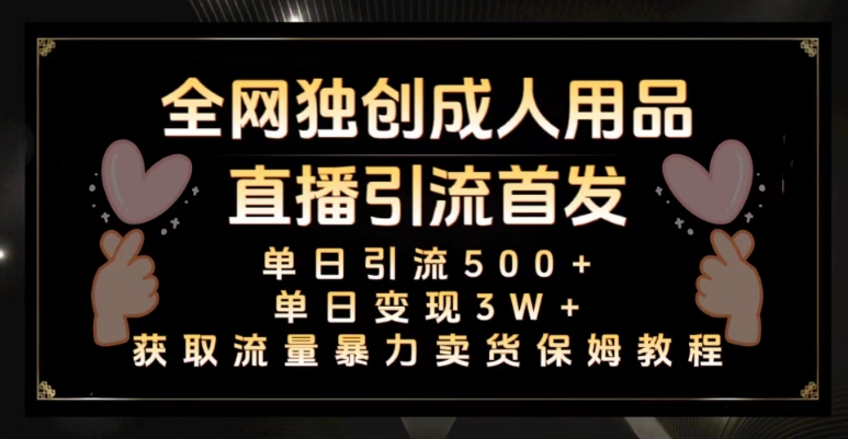 全网独创真人主播+无人直播单日引流500+，橙人用品暴力卖货单日变现3W+保姆似教学2.0【揭秘】-第一精品资源库
