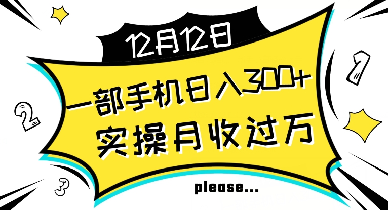 【全网变现首发】新手实操单号日入500+，渠道收益稳定，项目可批量放大【揭秘】-第一精品资源库