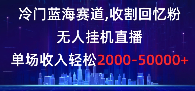 冷门蓝海赛道，收割回忆粉，无人挂机直播，单场收入轻松2000-5w+【揭秘】-第一精品资源库