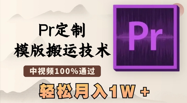 最新Pr定制模版搬运技术，中视频100%通过，几分钟一条视频，轻松月入1W＋【揭秘】-第一精品资源库