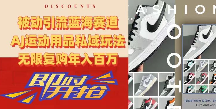 被动引流蓝海赛道，AJ运动用品私域玩法，无限复购年入百万【揭秘】-第一精品资源库