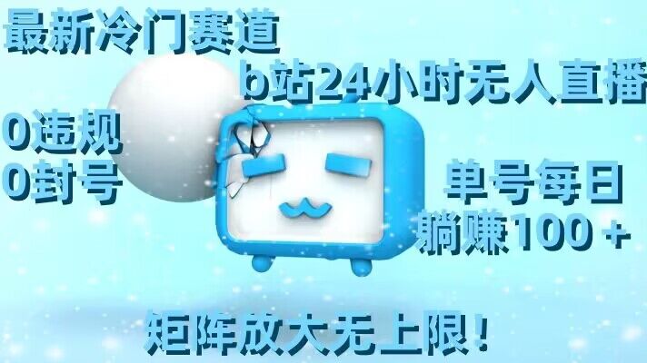 最新冷门赛道，b站24小时无人直播，0违规0封号，单号每日躺赚100＋，矩阵放大无上限【揭秘】-第一精品资源库