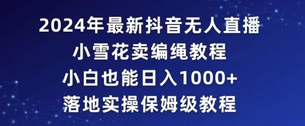 2024年抖音最新无人直播小雪花卖编绳项目，小白也能日入1000+落地实操保姆级教程【揭秘】-第一精品资源库