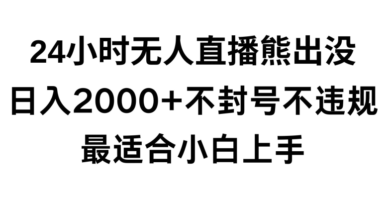 快手24小时无人直播熊出没，不封直播间，不违规，日入2000+，最适合小白上手，保姆式教学【揭秘】-第一精品资源库