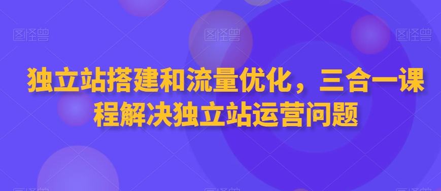 独立站搭建和流量优化，三合一课程解决独立站运营问题-第一精品资源库