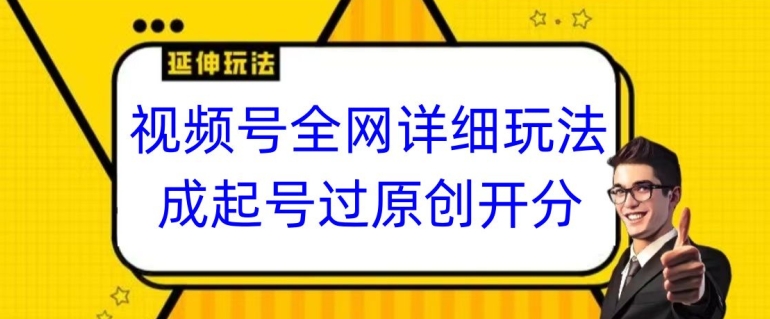 视频号全网最详细玩法，起号过原创开分成，单号日入300+【揭秘】-第一精品资源库
