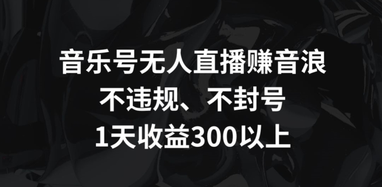 音乐号无人直播赚音浪，不违规、不封号，1天收益300+【揭秘】-第一精品资源库