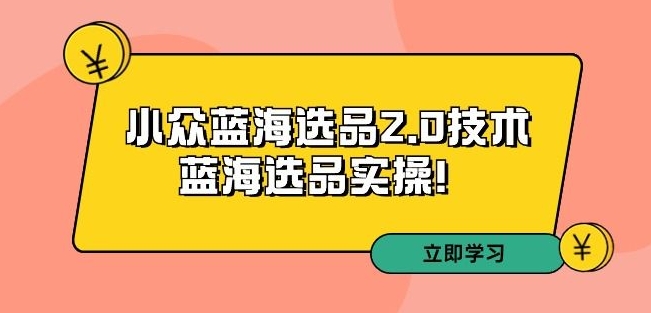 拼多多培训第33期：小众蓝海选品2.0技术-蓝海选品实操！-第一精品资源库