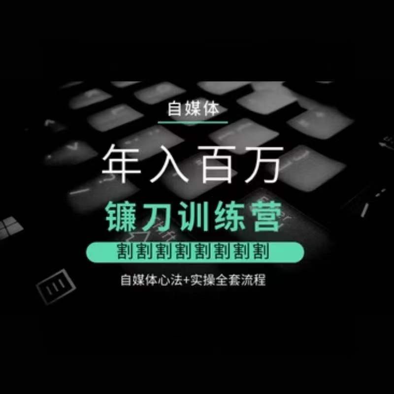 自媒体年入百万镰刀训练营，割割割割割割割割，自媒体心法+实操全套流程-第一精品资源库