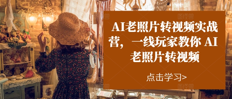 AI老照片转视频实战营，一线玩家教你AI老照片转视频-第一精品资源库