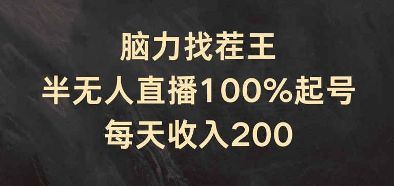 脑力找茬王，半无人直播100%起号，每天收入200+【揭秘】-第一精品资源库