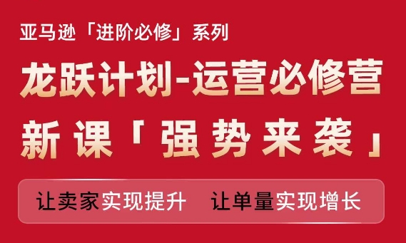 亚马逊进阶必修系列，龙跃计划-运营必修营新课，让卖家实现提升 让单量实现增长-第一精品资源库