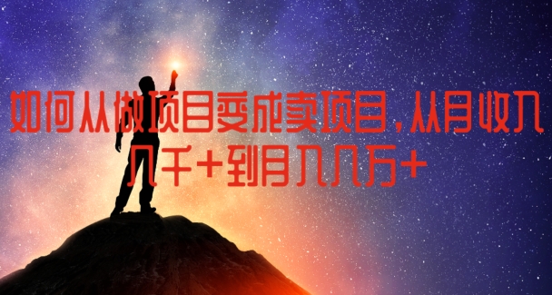 如何从做项目变成卖项目，从月收入几千到月入几万【揭秘】-第一精品资源库