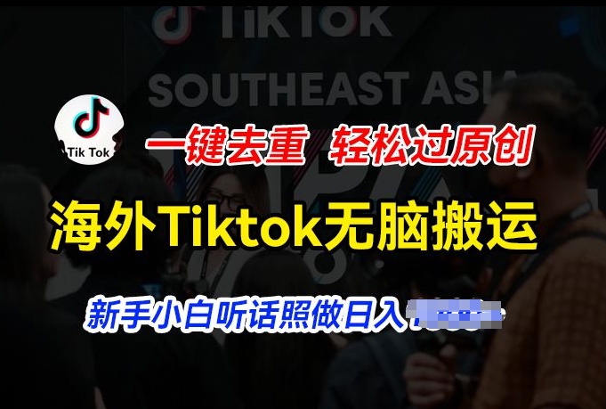 海外Tiktok短视频无脑搬运，一键去重轻松过原创，新手小白听话照做日入几张【揭秘】-第一精品资源库
