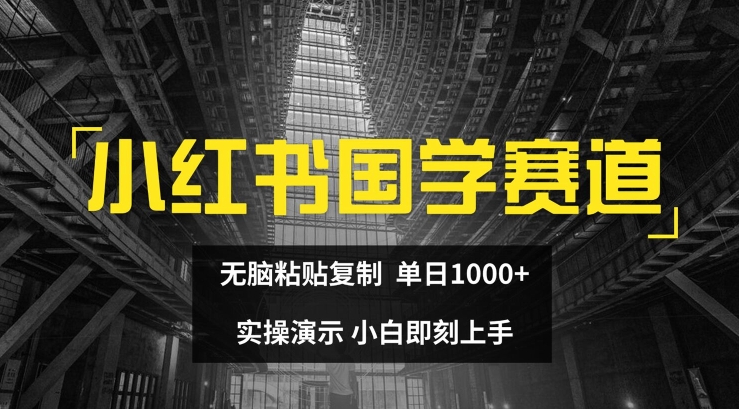 小红书国学赛道，无脑粘贴复制，单日1K，实操演示，小白即刻上手【揭秘】-第一精品资源库