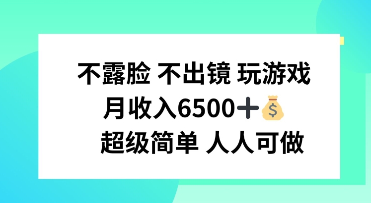 不露脸 不出境 玩游戏，月入6500 超级简单 人人可做【揭秘】-第一精品资源库