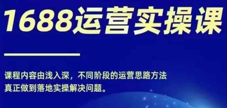 1688实操运营课，零基础学会1688实操运营，电商年入百万不是梦-第一精品资源库