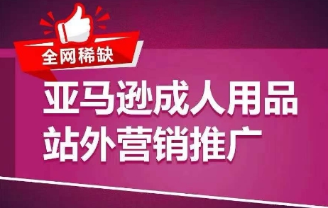 全网稀缺！亚马逊成人用品站外营销推广，​教你引爆站外流量，开启爆单模式-第一精品资源库