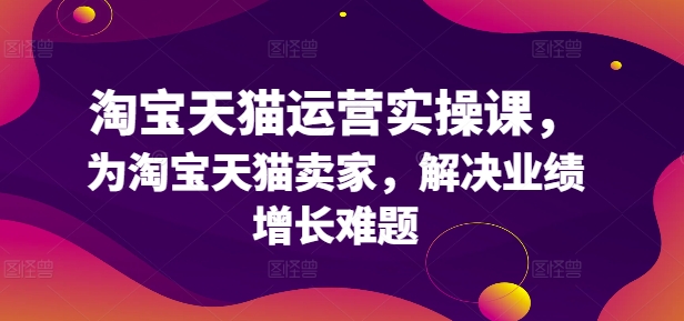 淘宝天猫运营实操课，为淘宝天猫卖家，解决业绩增长难题-第一精品资源库