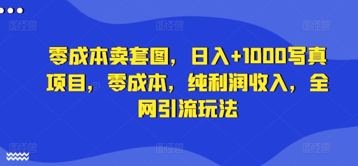 零成本卖套图，日入+1000写真项目，零成本，纯利润收入，全网引流玩法-第一精品资源库