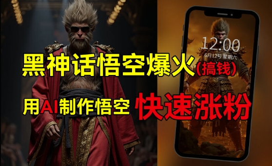 黑神话悟空爆火，已有人利用这波热点变现几十万，普通人也可用AI蹭上这波热度搞钱，有多重变现方法-第一精品资源库