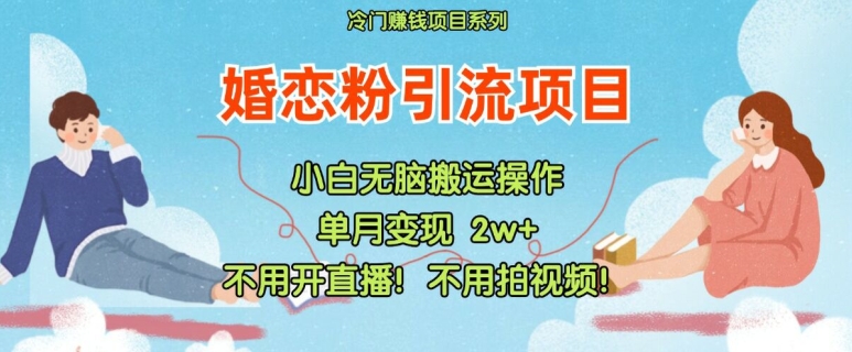 小红书婚恋粉引流，不用开直播，不用拍视频，不用做交付【揭秘】-第一精品资源库