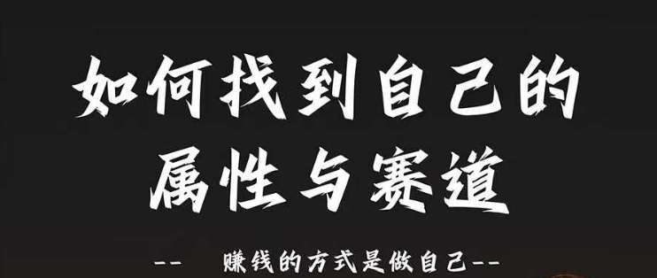 赛道和属性2.0：如何找到自己的属性与赛道，赚钱的方式是做自己-第一精品资源库