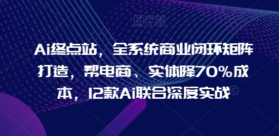 Ai终点站，全系统商业闭环矩阵打造，帮电商、实体降70%成本，12款Ai联合深度实战【0906更新】-第一精品资源库