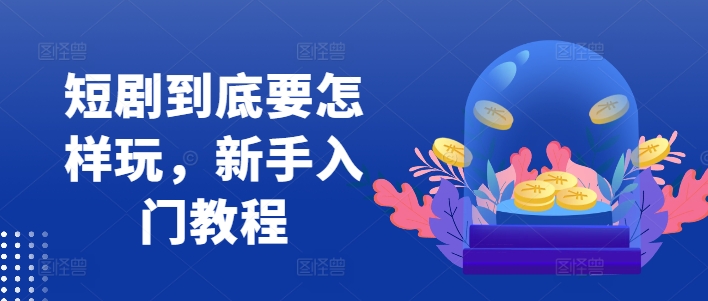 短剧到底要怎样玩，新手入门教程-第一精品资源库