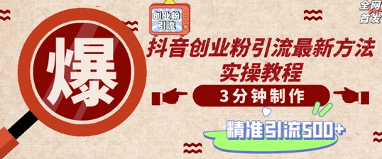 轻松制作创业类视频，一天被动加精准创业粉500+【揭秘】-第一精品资源库